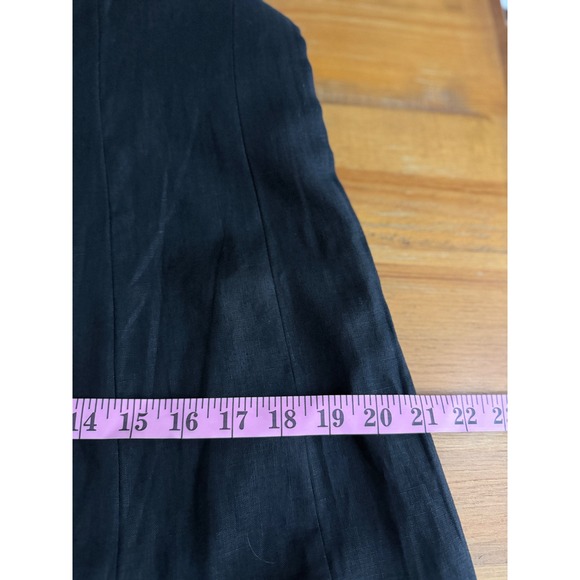 Jenni Kayne Kinney Dress Black Linen Square Neck Midi A Line Size M - Picture 11 of 11
